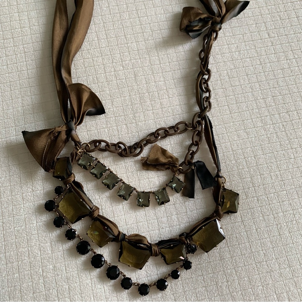 J Crew multi-layer gem necklace - Picture 4 of 14